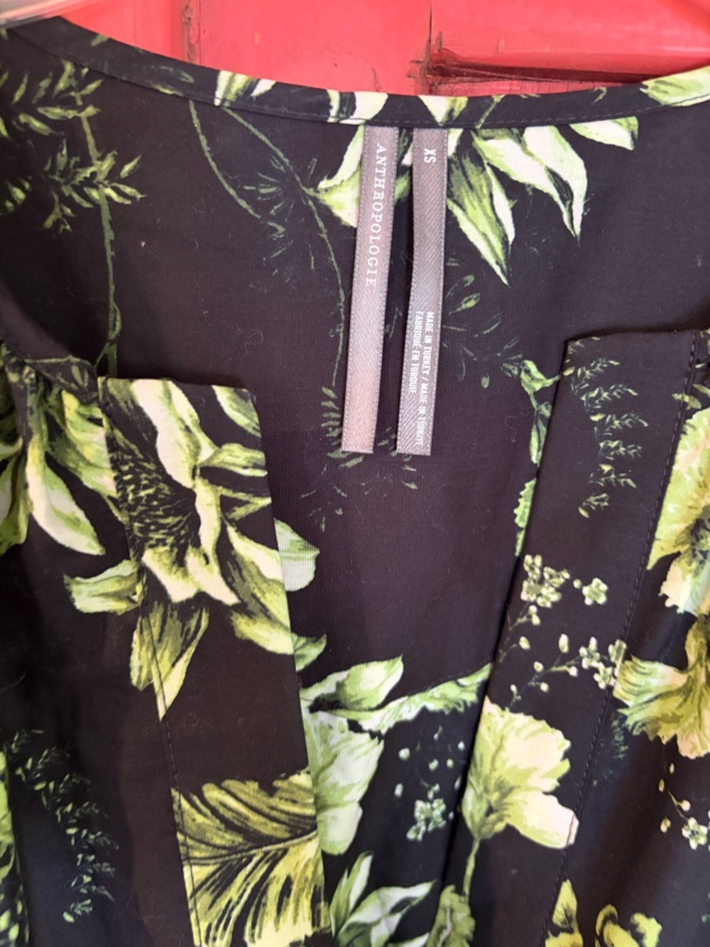 Anthropologie Somerset Maxi Dress XS Green Black Floral - Picture 6 of 8